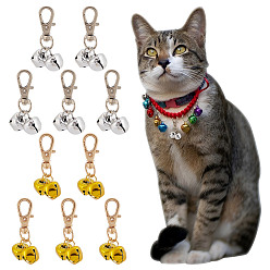 Платиновый & Золотой 10шт 2 цвета железный колокольчик подвесные украшения, с сплава шарнирного когтя омара застежками, платиной и золотом, 45 мм, 5 шт / цвет