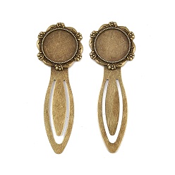 Античная Бронза Установка закладку кабошон железа, с сплава плоской круглой лоток, без свинца, без никеля и без кадмия, античная бронза, 79x28x3 mm , лоток: 20 mm