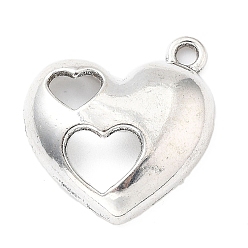 Сердце Подвески из сплава , выдолбленное сердце, сердце, 20x19x5 мм, отверстие : 1.8 мм