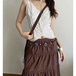 Разноцветный Ремни-цепочки с узлом из дерева, кокоса и искусственной кожи в стиле бохо, лист, красочный, 1000 мм