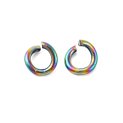 Rainbow Color Ионное покрытие (ip) 304 открытые соединительные кольца из нержавеющей стали, кольцо, Радуга цветов, 4x0.8 мм, 20 датчик, внутренний диаметр: 2 мм
