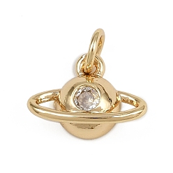 Прозрачный Кулон из циркония, прелести планеты, без кадмия и без свинца, реальный 18 k позолоченный, с целью перехода в кольце, прозрачные, 9.5x13x4.5 мм, отверстие : 3 мм