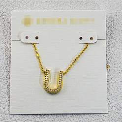 Letter U Латунные инициальные подвески-ожерелья для женщин, золотые, Буква U, 15.75 дюйм (40 см)