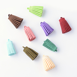 (52) Непрозрачная лаванда Искусственные замши украшения шнура кисточкой подвеска, разноцветные, 34x14~15 мм, отверстие : 3 мм