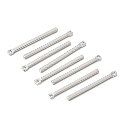 Real Platinum Plated SHEGRACE Brass Pendants, Bar, Cadmium Free & Nickel Free & Lead Free, Real Platinum Plated, 20x2x1mm, Hole: 0.9mm
