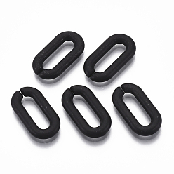 Черный Окрашенные распылением пластиковые соединительные кольца ccb, разъемы для быстрой связи, для изготовления ювелирных кабельных цепей, овальные, чёрные, 20x11x3 мм, внутренний диаметр: 4x14 мм