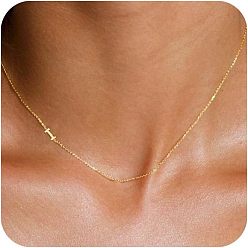 Letter I Латунные начальные звенья цепи ожерелья для женщин, Буква "i", 15.75 дюйм (40 см)