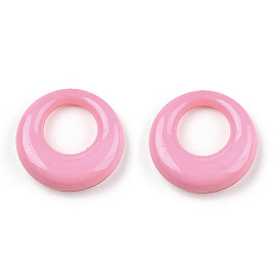 Pearl Pink Opaque Acrylic Pendants, Ring, Pearl Pink, 25x7.5mm, Hole: 12.5mm, about 260pcs/500g