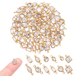 (52) Непрозрачная лаванда 120 шт. 12 стили латунные прозрачные подвески с разъемом из кубического циркония, разноцветные, 7.5~14x3.5~7x1.5~3 мм, отверстие : 1~1.5 мм, 10 шт / стиль