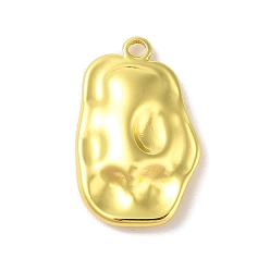 Настоящее золото 18K 304 подвески из нержавеющей стали, шарм неправильной овальной формы, реальный 18 k позолоченный, 26x16x4 мм, отверстие : 2 мм