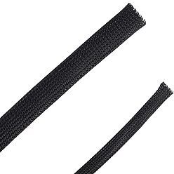 Черный 20м 2 стили полиэстеровая декоративная сетчатая лента, защитная крышка провода, чёрные, 3/8~3/4 дюйм (11~18 мм), 10 м / стиль