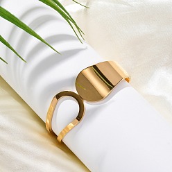 Золотой Ионное покрытие (IP) 304 шарнирные браслеты из нержавеющей стали для женщин, золотые, внутренний диаметр: 2-3/8x1-7/8 дюйм (6.1x4.9 см)