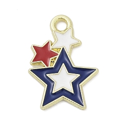 Звезда Эмалевые подвески из сплава в честь Дня независимости, золотые, звезда, 17.5x12.5x1.2 мм, отверстие : 1.8 мм