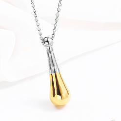 Золотой 304 Ожерелье с подвеской в виде бутылки из нержавеющей стали, ожерелья из урны и праха, золотые, нет зизе