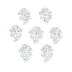 Лазурный Светящаяся смола декодирует кабошоны, светящаяся в темноте медуза, лазурный, 11x7x3 мм