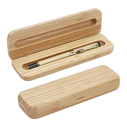 BurlyWood Estuche rectangular de bambú para guardar bolígrafos, caja de regalo, burlywood, 170x55x24 mm, diámetro interior: 152x16 mm