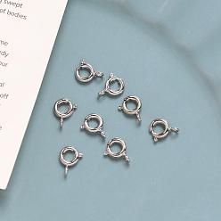 Платина Латунная застежка пружинного кольца, платина, 6 мм