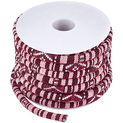 Коричневый 1 рулон этнических шнуров из полиэстера, коричневые, 7x5 мм, 10 ярдов / ролл