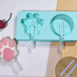 Paw Print Силиконовые формы для мороженого своими руками, производитель льда, 2 полости, отпечаток лапы/улыбающееся лицо, 176x89x19 мм