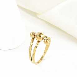 Золотой Ионное покрытие (ip) 304 кольцо из нержавеющей стали, кольца в форме круглого шарика для женщин, золотые, размер США 7 (17.3 мм)