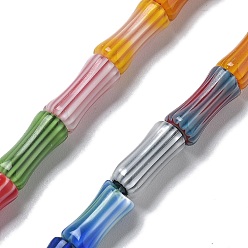 (52) Непрозрачная лаванда Handmade millefiori lampwork beads strands, бамбуковую палку, разноцветные, 11~12x5~6 мм, отверстие : 0.6 мм, около 33 шт / нитка, 15.35 дюйм (39 см)