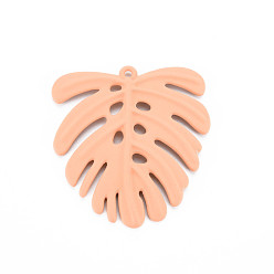 Сэнди Коричневый Акриловые подвески краскораспылительные, подвески из тропических листьев, без кадмия и без свинца, лист монстры, песчаный коричневый, 35.5x33x2 мм, отверстие : 1.2 мм