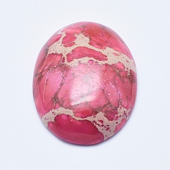 Бледно-фиолетовый Красный Натуральный регалит / имперская яшма / морские отложения яшма кабошоны, окрашенные, половину овальной, бледно-фиолетовый красный, 30x22x7~8 мм
