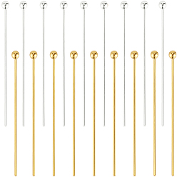 (52) Непрозрачная лаванда 40 шт. 2 цвета 925 булавки с шарообразной головкой из стерлингового серебра, разноцветные, 24 датчик, 25x0.5 мм, 20 шт / цвет