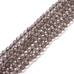 Ice Obsidian Натуральные ледяные обсидиановые бусинки, граненые, круглые, 4 мм, отверстие : 0.7 мм, около 103 шт / нитка, 15.28'' (38.8~39.1 см)