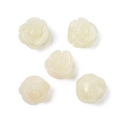 Новый Нефрит Натуральный новый нефрит бисер, роза, 11.5~12.5x12~12.5x8~9 мм, отверстие : 1 мм