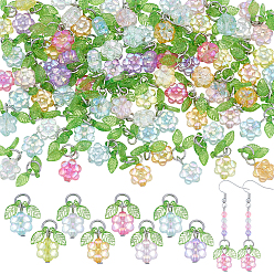 (52) Непрозрачная лаванда 96 шт 8 стиль прозрачные акриловые подвески, цветок, с железной фурнитурой, разноцветные, 20 мм, 12 шт / стиль