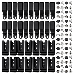 Черный Железный зажим для мобильного телефона, с железным зажимом для ремня, чёрные, 63.5x15x8.5 мм, отверстие : 5.5x4 мм