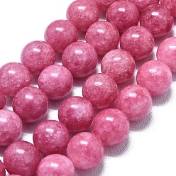 Средний Фиолетово-красный Натуральный Malaysia нефритовые бусы пряди, окрашенная и подогревом, круглые, средне фиолетовый красный, 11.5~12.5 мм, отверстие : 1.2 мм, около 35 шт / нитка, 14.96 дюйм (38 см)