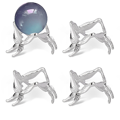 Платина Держатели хрустальных шаров из сплава, филиал, платина, 29.5x33x26 мм