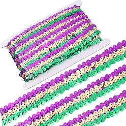 Разноцветный 5 полиэстер с кружевной лентой с пайетками, аксессуары, красочный, 28~30 мм, 5м / комплект