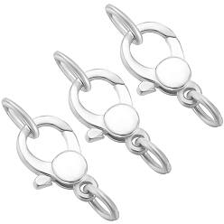 Серебро 3 шт. 925 застежки-карабины из стерлингового серебра с соединительными кольцами, серебряные, 9x6x2 мм
