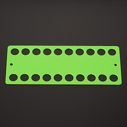Lawn Green Plastic Thread Winding Boards, for Cross-Stitch, Rectangle, Lawn Green, 193x79x1mm, Hole: 20mm