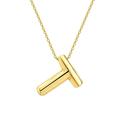 Letter T 304 тросовая цепочка из нержавеющей стали с подвесками в виде букв, Письмо T, 17.72 дюйм (45 см)