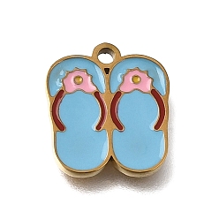 Shoes 304 нержавеющей стальной эмали подвески, ионное покрытие (ip), золотые, обувь прелести, 13x12x1.4 мм, отверстие : 1.4 мм
