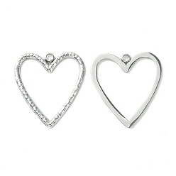 Нержавеющая Сталь Цвет Не тускнеющие 304 подвески из нержавеющей стали, полые прелести сердца, цвет нержавеющей стали, 19.5x17x1 мм, отверстие : 1.5 мм