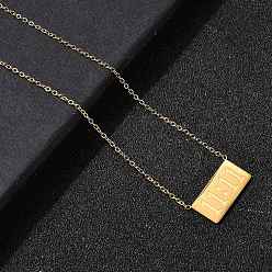 Настоящее золото 18K 304 прямоугольник из нержавеющей стали с 11:11 подвесками для женщин, ионное покрытие (ip), реальный 18 k позолоченный, 15.98 дюйм (40.6 см)