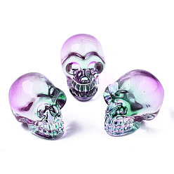 Orchid K9 Glass Display Decorations, Skull, for Halloween, Orchid, 22x18x26mm
