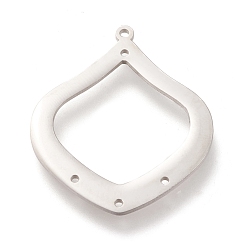 Нержавеющая Сталь Цвет Не тускнеет 304 компоненты люстры из нержавеющей стали ссылки, полирование, ромб, цвет нержавеющей стали, 33x28x1 мм, отверстия : 1.4 mm и 1.2 мм
