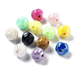 Mixed Color Opaque Acrylic Beads, Irregular Round, Mixed Color, 15.5x16x15.5mm, Hole: 2.8mm