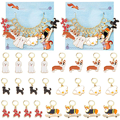 (52) Непрозрачная лаванда 12 шт. 6 стильные эмалированные подвески для собак с замком маркеры петель, с золотым оттенком 304 фурнитура для серег с защелкой из нержавеющей стали, разноцветные, 3.7~4.5 см, 2 шт / стиль