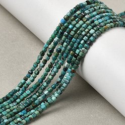 Бирюза из Хубэя Хубэй природных бирюзовый бисер нитей, граненые, кубические, 2x2x2 мм, отверстие : 0.5 мм, около 140 шт / нитка, 15.35 дюйм (39 см)