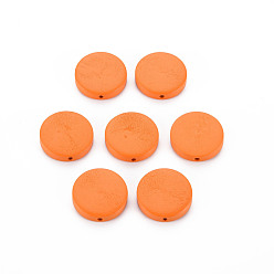 Dunkelorange Natürliche Holzperlen, gefärbt, Flachrund, dunkelorange, 20x5 mm, Bohrung: 1.4 mm