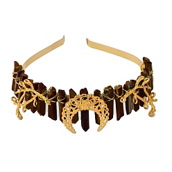 Фиолетовый Натуральный кварц с металлическими резинками для волос, луна, фиолетовые, 250x150x40 мм