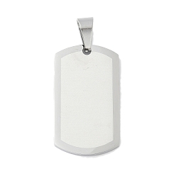 Нержавеющая Сталь Цвет 304 подвески из нержавеющей стали, прямоугольный шарм, цвет нержавеющей стали, 35x20x2 мм, отверстие : 8x5 мм