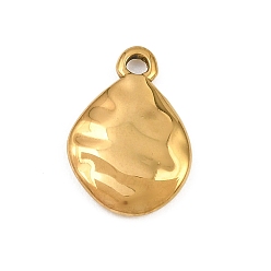 Golden 304 Edelstahl Anhänger, Träne Reize, golden, 16x11x2.5 mm, Bohrung: 1.6 mm